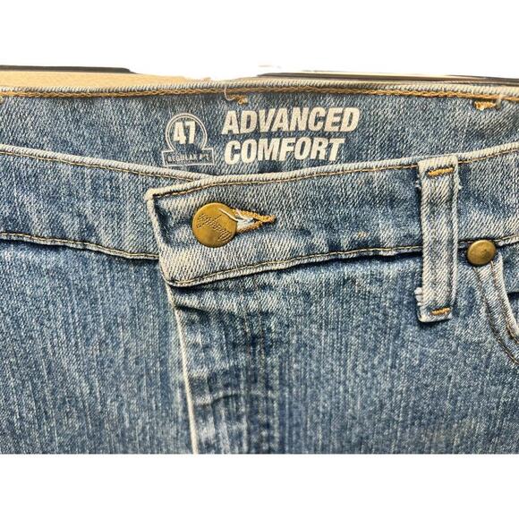 Wrangler Jean Shorts 35x5 High Rise Rigid Cowboy Cut Slim Fit Denim Cut Offs - Picture 3 of 7